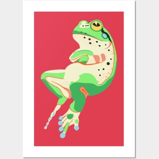 The green frog crossed arms Posters and Art